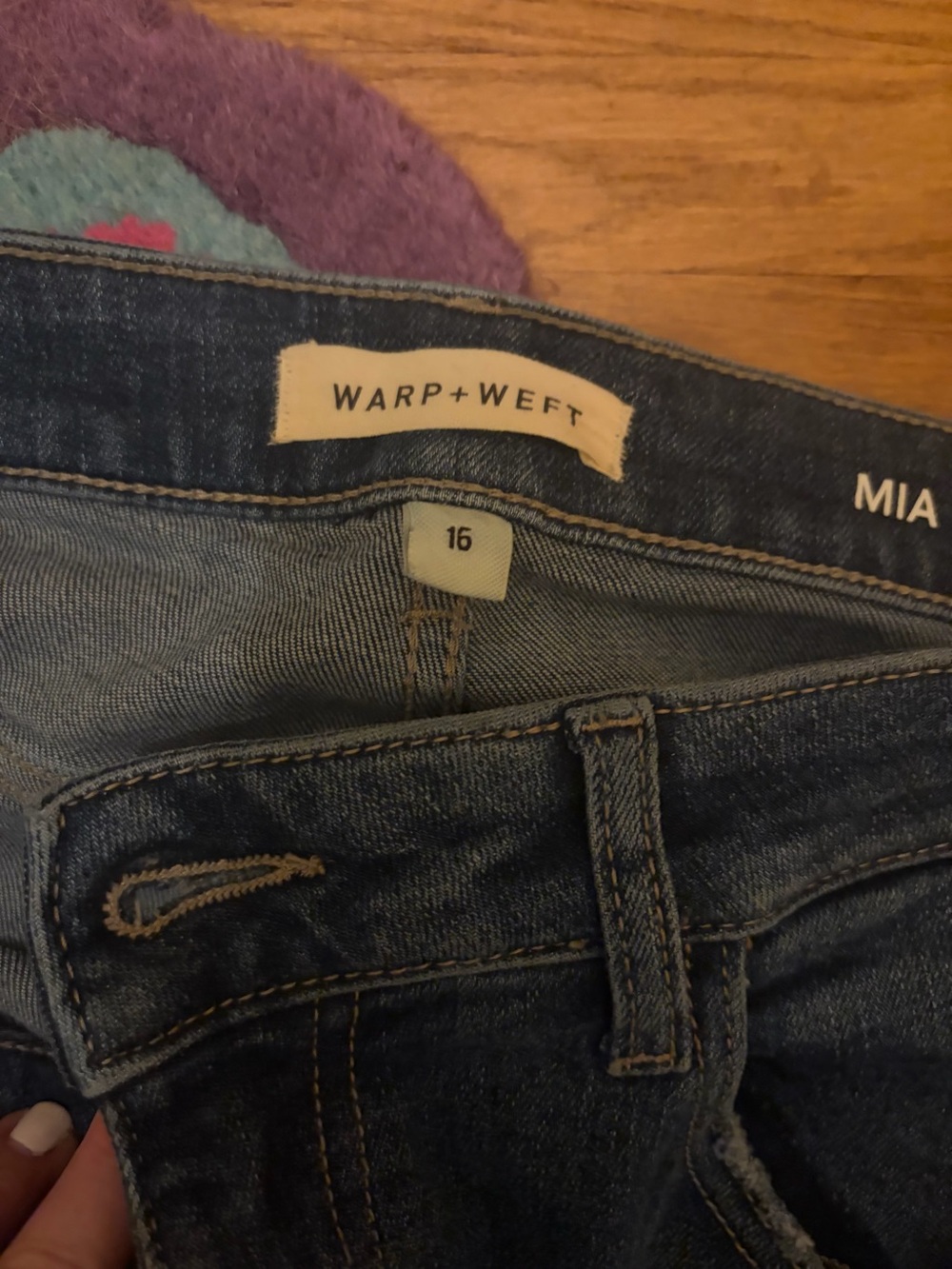 Warp + Weft Mia High-Rise Dark Blue Denim Jeans